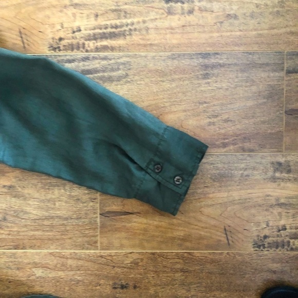 zara Blouse Olive Green Long Sleeve - Picture 8 of 12